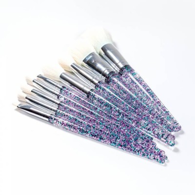 Soft Natural Hair Foundation Makeup Brushes Private Label Custom Wholesale Bling Eyebrow Brush Eyeliner Brush Set