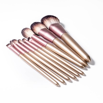 Custom High Quality Luxury Bling Wholesale Rose Gold Mini Professional Black Private Label Makeup Brush Set