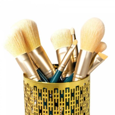 Green Makeup Brush Tools Manufacturers High Quality Luxury Natural Soft Syethetic Hair Powder Makeup Brushes