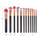 12pcs Professional Black Synthetic Hair Face Cosmetic Brush Wholesale Quality Supplier Custom Makeup Brush Set