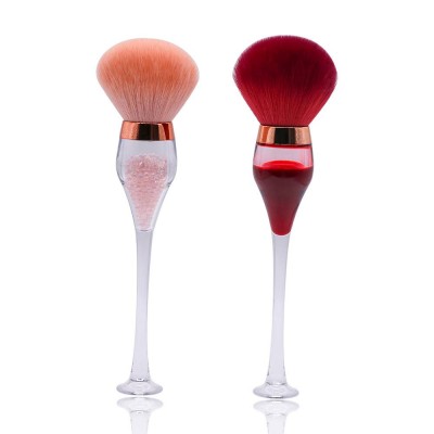 Fashion Custom Personalized Single New Rose Gold Red Wine Glass Shape Beauty Soft Synthetic Fiber Foundation Face Makeup Brush